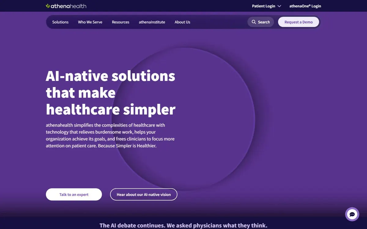 athenaOne website