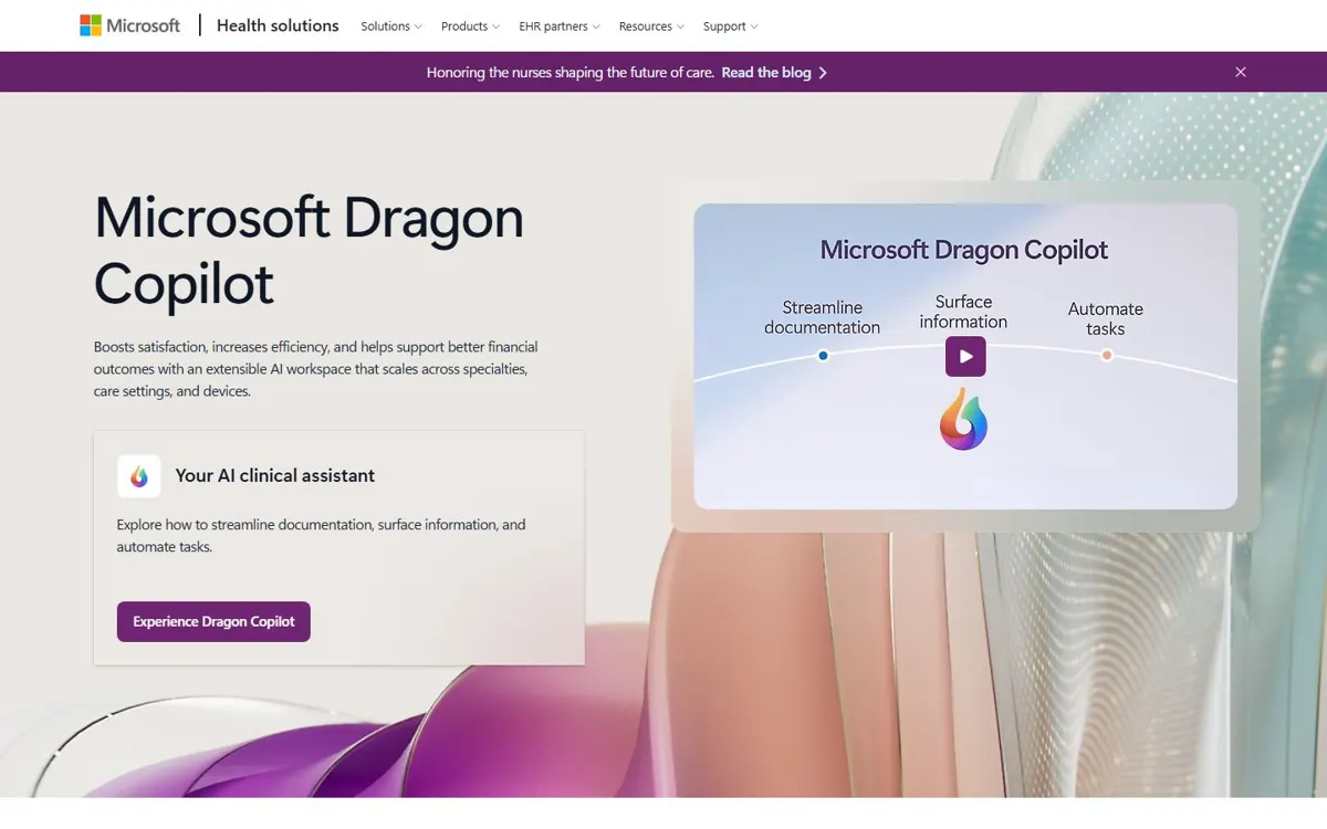 Dragon Copilot website