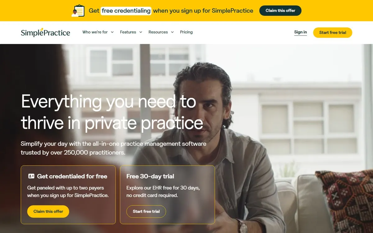 SimplePractice website